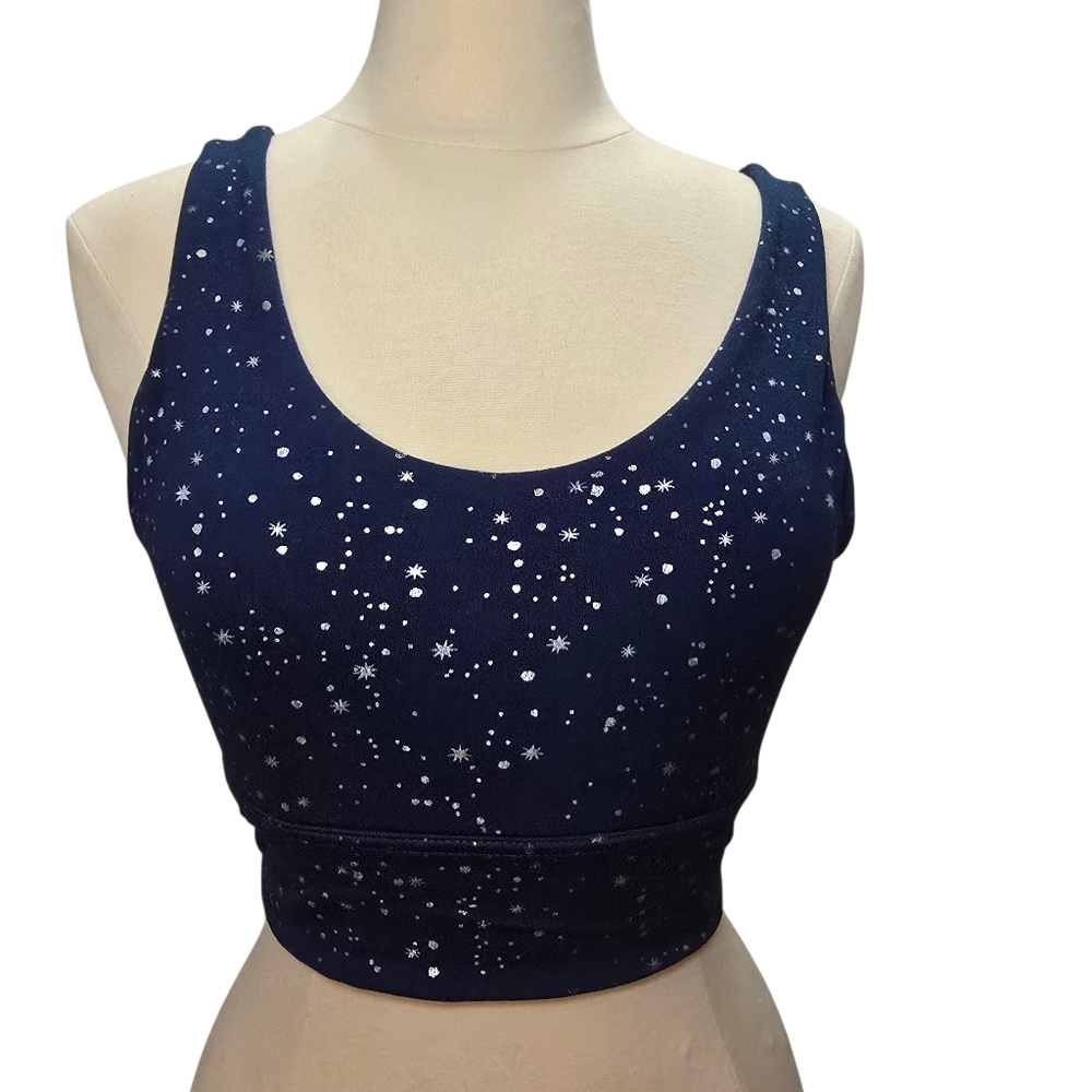 Soybu Classic Crop Sports Bra Starry Night Blue Size Medium No Pads